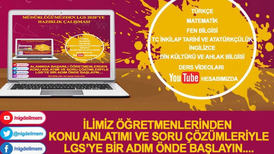 LGS Sınavı Konu Anlatım ve Soru Çözüm Videoları Youtube Kanalımızda.